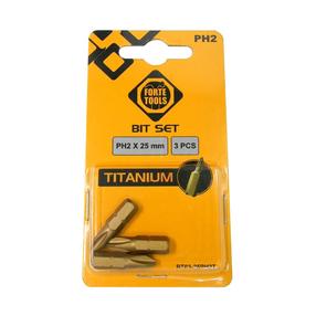 Atsuktuvų antgalių komplektas Forte Tools BT03-25PH2T, PH2, 25 mm