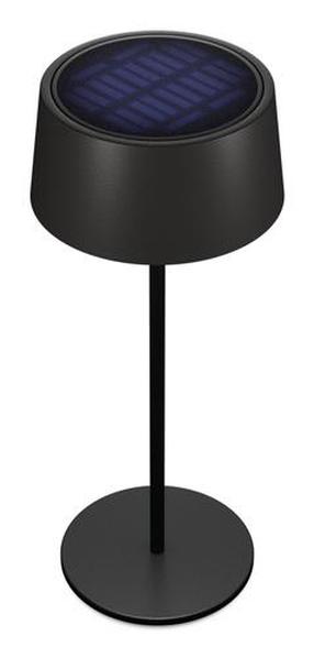 Brīvi stāvošs gaismeklis ar saules bateriju Realpower 300, 4W, IP44, melna krās.