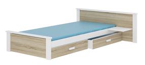 Vaikiška lova Aldex Shelf, balta sp./rusva sp., 80 x 180 cm, su patalynės dėže, be čiužinio