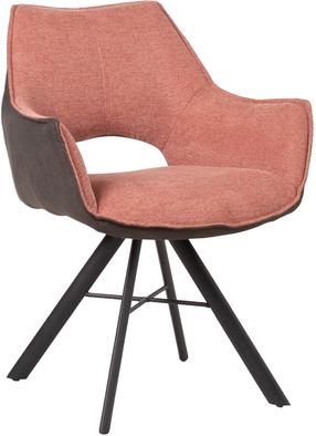Valgomojo kėdė Home4you Eddy, rožinė sp./pilka sp., 62 cm x 60 cm x 81.5 cm