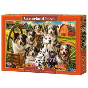 Puzle Castorland Happy Dogs In The Countryside, 47 cm x 68 cm, 1000 gab., daudzkrāsaina