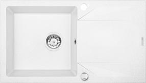 Кухонная мойка Deante Evora ZQJ A113, гранит, 78 см x 44 см x 18 см, белый цв.