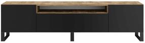 Televizoriaus spintelė ADRK Femur, juoda sp./artisan oak sp., 41 cm x 200 cm x 53 cm