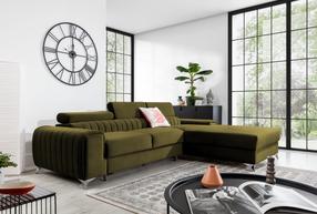 Kampinė sofa Grayson Nube 33, žalia sp., dešininė, 205 x 278 cm x 92 cm