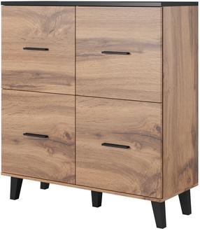 Kumode Cama Meble Lotta 4D, melns krās./koka krās., 119 cm x 45 cm x 110 cm