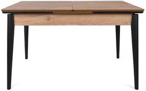 Stalas išskleidžiamas Kalune Design Sigma 991, juoda sp./riešuto sp., 130 - 166 cm x 130 cm x 70 cm
