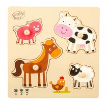 Edukacinė medinė dėlionė Smily Play, 0.8 cm, 4 vnt.