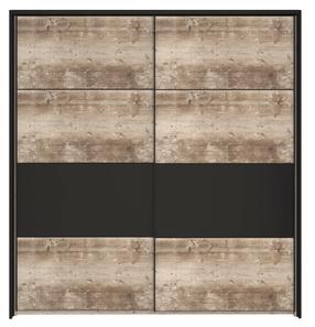 Spinta Forte OZLS723X9-C830, ąžuolo sp./juoda sp., 120.1 cm x 61.2 cm x 190.5 cm
