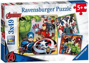 Dėlionė 3in1 Ravensburger Marvel Avengers 08040, 18 cm x 18 cm, 147 vnt., įvairių spalvų
