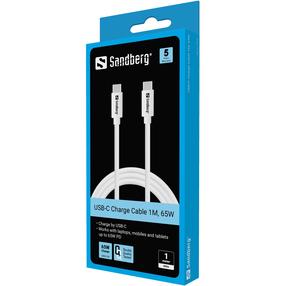 Vads Sandberg Charge Cable 136-52, USB-C, 100 cm, 65 W