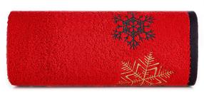 Kalėdinis rankšluostis R200-02, aukso sp./juoda sp./raudona sp., 140 cm x 70 cm