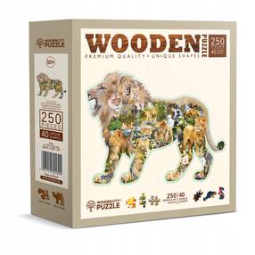 Деревянный пазл Wooden City Lions Roar, 25.4 см x 37.5 см, 250 шт., многоцветный