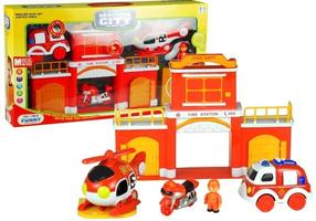 Rotaļu ugunsdzēsēju depo City Rescuers LT1952, oranža krās.