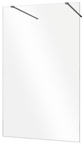 Dušo sienelė Besco Aveo Due Black 100 Walk In, 100 cm x 195 cm, juoda sp./skaidrus