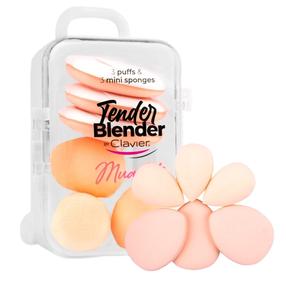 Makiažo kempinėlė, rinkinys Clavier Tender Blender Mua, 6 vnt., oranžinė sp.