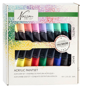 Dažai akriliniai Grafix Acrylic Paints, 36 ml, 18 sp., 18 vnt.