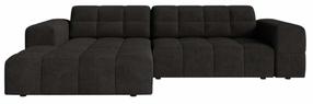 Kampinė sofa Cosmopolitan Design Chicago Eden 21, juoda sp., kairinė, 167 x 234 cm x 78 cm