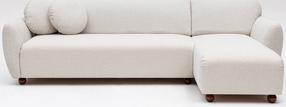 Kampinė sofa Hanah Home Eddy 560ARE1197, balta sp., dešininė, 273 x 93 cm x 86 cm
