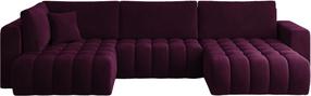 Kampinė sofa Bonito Velvetmat 25, tamsiai violetinė sp., dešininė, 170 x 340 cm x 92 cm