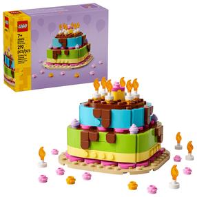 Konstruktors LEGO® Dzimšanas dienas ballītes torte ar rotājumiem, aizraujošs dāvanu komplekts, galda dekors 40815, 219 gab.