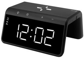 Беспроводное зарядное устройство для телефона - часы Evelatus WCC01BK, 1 x USB/Bezvadu/1 x USB-C, черный цв.