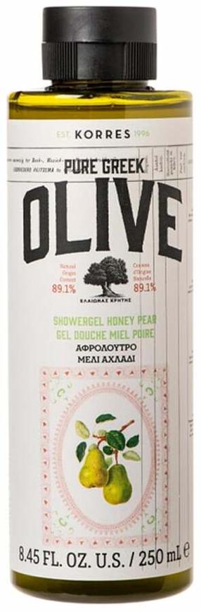 Kūno prausimosi želė Korres Pure Greek Olive Honey & Pear, 250 ml