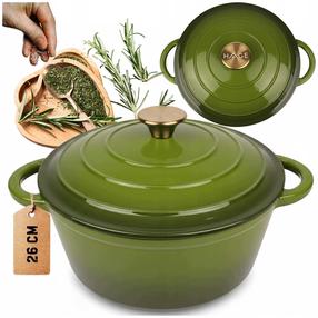 Emalēts čuguna katls King Hoff Hage, Ø26 cm, 5 l, zaļa krās.