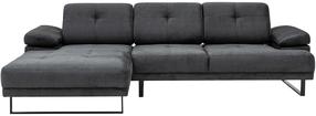 Kampinė sofa Hanah Home Mustang Small, antracito sp., kairinė, 174 x 274 cm x 83 cm