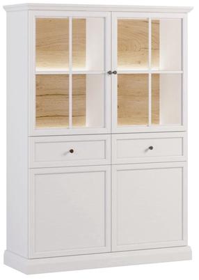 Vitrina Gala Meble Lucca W4D2S, balta sp., 118.5 cm x 41.5 cm x 164.5 cm