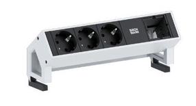 Pikendusjuhe statiiviga Bachmann Desk 2, 1.5 mm², 0.2 m, 3 pesa, valge v.