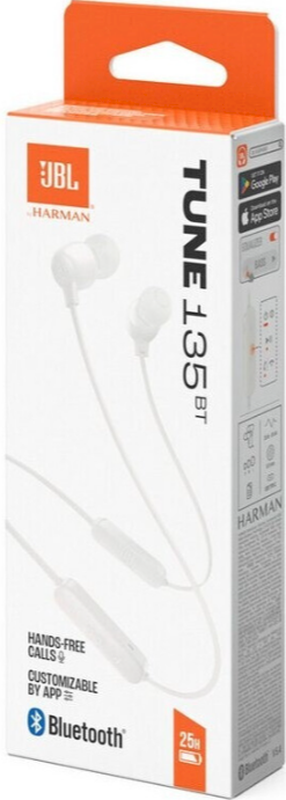 Juhtmeta kõrvaklapid JBL Tune 135BT JBLT135BTWHT, valge v.
