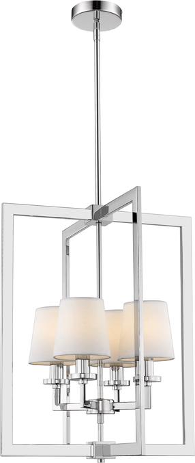 Šviestuvas kabinamas Cosmo Light London P04021CH-WH, E14, 4 x 40 W, balta sp. / sidabro sp.
