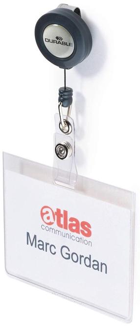 Футляр для визитки Durable With Badge Reel 813819, прозрачный цв.