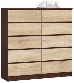 Komoda Akord K120, sonoma ąžuolo sp./wenge sp., 121 cm x 40 cm x 120 cm