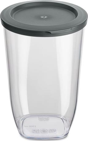 Pārtikas uzglabāšanas trauks Koziol Connect, 1.5 l, 13.2 cm x 12.5 cm, pelēka krās.