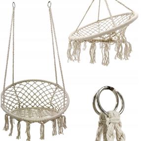 Sėdimas hamakas Boho, šviesiai ruda - ecru