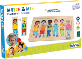 Деревянные пазлы Beleduc Match & Mix Emotions, многоцветный