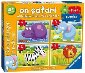 Пазл 4in1 Ravensburger On Safari 07301, 16 см x 11 см, 72 шт., многоцветный