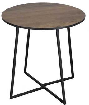 Kavos staliukas Decorlife Loft, ruda sp./juoda sp., 40 cm x 40 cm x 40 cm