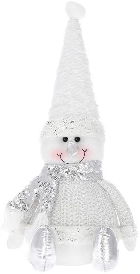 Kalėdinė dekoracija, "Sniego senis" Springos Snowman CA0330, 43 cm, balta sp./sidabro sp.