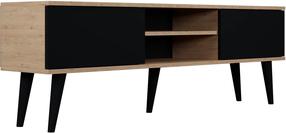 TV staliukas Kocot Kids Toronto, juoda sp./smėlio sp., 160 cm x 35 cm x 55.5 cm