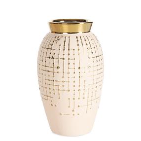 Dekoratīva vāze Kena 01, 25 cm, zelta krās./krēmkrāsa