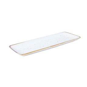 Serviravimo lėkštė Home4you Sensa DH05787, 36 cm, 14 cm, Aukso sp./Balta sp.