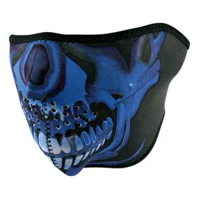 Maska motobraucēja Zanheadgear Chrome Skull, zila krās./melna krās.