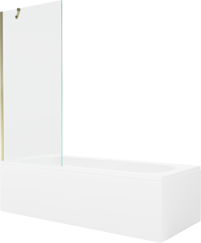 Vanna ar sieniņu, brīvi novietots Mexen Vega, 150 cm x 70 cm x 40 cm, taisnstūris, caurspīdīga krās./zelta krās.