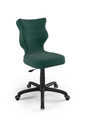 Laste töötool Petit Velvet 05, 64 x 64 x 102.5 cm, must v./roheline v.