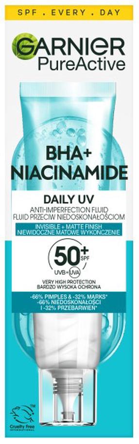 Päevituse hooldusvahend tooted näole Garnier Daily UV BHA + Niacynamid SPF50+, 40 ml