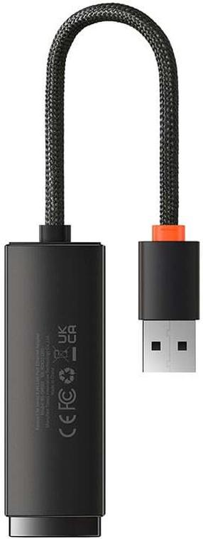 Baseus WKQX000001 Lite USB į RJ45 tinklo interneto adapterį kortelė 100Mbps Juoda