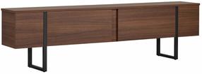 Televizoriaus spintelė Nordure Onera, juoda sp./riešuto sp., 29.5 cm x 180 cm x 50.5 cm