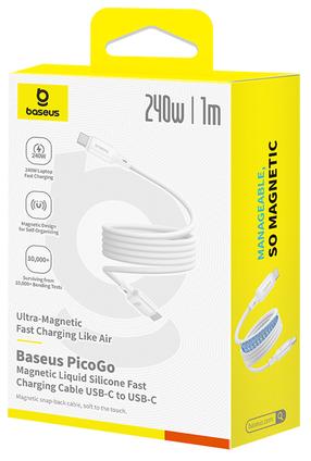 Провод Baseus PicoGo P10376800211-00, 2 x USB Type C, 100 см, белый цв., 240 Вт